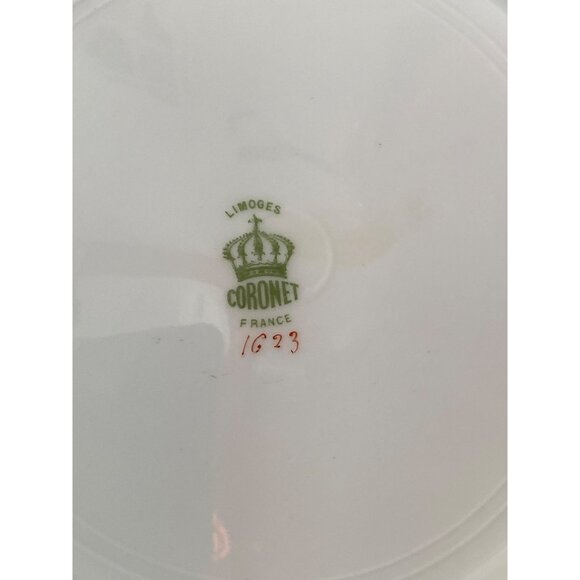 Antique Limoges Coronet Plate Hand Painted Violets Gold Trim France 1900s - Picture 5 of 11